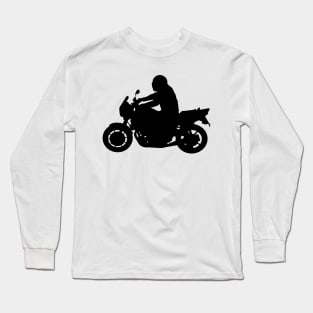 Bike Silhouette with Rider Long Sleeve T-Shirt